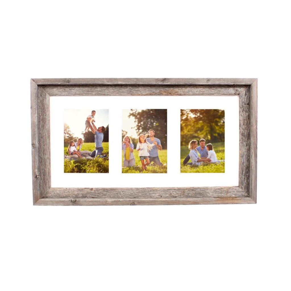 3 5×7 Rustic White Picture Frame with Plexiglass Holder