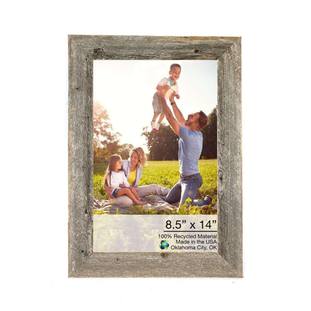 8.5×14 Natural Weathered Grey Picture Frame with Plexiglass Holder