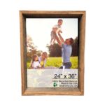 24×36 Rustic Weathered Grey Box Picture Frame with Hanger
