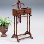 Handsome Dark Brown Cherry Finish Wood Valet