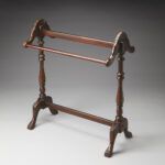 Dark Brown Finish Hand Harved Wooden Blanket Stand