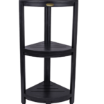 Gray Teak 32″ Curvilinear Corner Shower Tiered Shelf