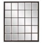 Rectangular Antique Black Finish Mirror with Beveled Edge