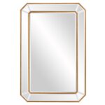 Recatngle Gold Leaf Mirror with Angled Corners Frame