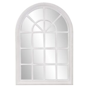 White Vintage Look Newspaper and Magazine Rack With Clock
