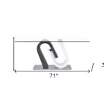 White and Grey tone Geometrical base with Rectangular Glass top Dining Table