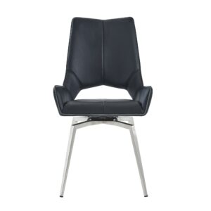 Set of Two Black Velvet Rosegold Dining Chairs