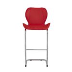 Set of 4 Modern Red Barstools with Chrome Legs