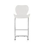 Set of 4 Modern White Barstools with Chrome Legs
