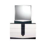 White and Grey Dresser with 6 Drawer