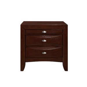 Natural Light Mocha Contemporary Nightstand with Two Drawers