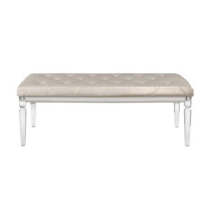Brown and White Greek Key Wooden Storage Bench with Handles