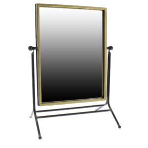 Round Wall Mirror with Matte Gold Finish