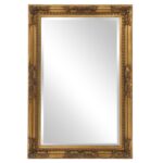 Rectangular Antiqued Gold Wood Frame Mirror