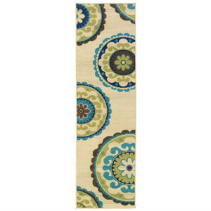 7'x10' Spa Green Hand Hooked UV Treated Trellis Indoor Outdoor Area Rug