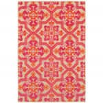 6′ x 9′ Pink and Orange Medallion Indoor Outdoor Area Rug