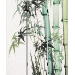 Golden Scroll Three Panel Room Divider Screen
