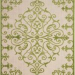 8’ x 11’ Green Medallion Indoor Outdoor Area Rug