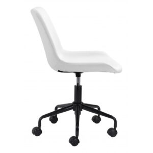 Mod Rolling Black Faux Leather Office Desk Chair