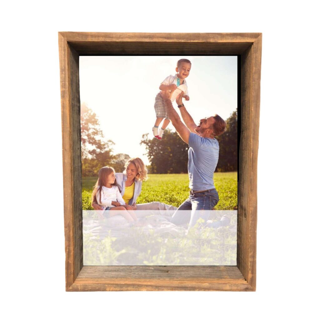 10″ x 10″ Rustic Farmhouse Dark Gray Wood Shadow Box