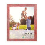 20″ x 28″ Rustic Farmhouse Red Wood Frame