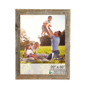 20" x 28" Rustic Farmhouse White Wash Wood Frame