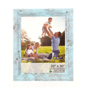 20" x 28" Rustic Farmhouse White Wash Wood Frame