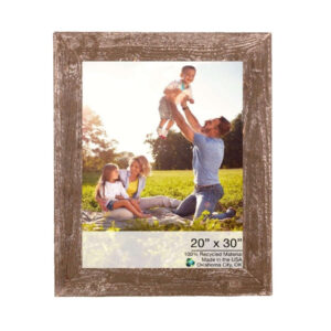 20" x 28" Rustic Farmhouse White Wash Wood Frame