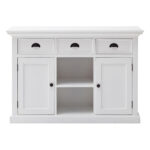 White Modern Farmhouse Large Accent Cabinet with Baskets