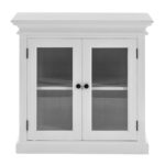 Modern Farm White Glass Door Accent Cabinet