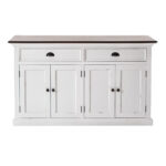 Modern Farmhouse Brown and White Buffet Server
