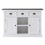 Modern Farmhouse Black and White Large Accent Cabinet