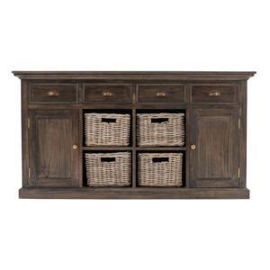 Brown Dining Armchair with Hatched Back