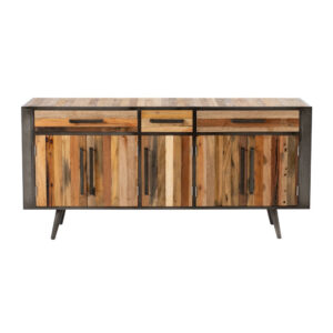 71" Modern Rustic Black and Natural Buffet Server