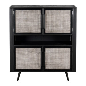 Rectangular Cream Fabric Bench with Covered Storage