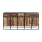 71″ Modern Rustic Black and Natural Buffet Server