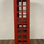 Vintage Red Wooden Phone Booth Bar Cabinet