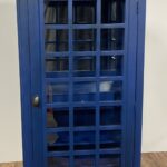Vintage Blue Wooden Phone Booth Bar Cabinet
