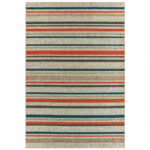 5′ x 7′ Grey Blue Geometric Indoor Outdoor Area Rug