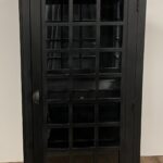 Vintage Black Wooden Phone Booth Bar Cabinet