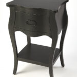 Black Single Drawer Nightstand