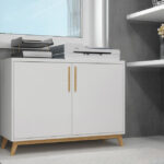 Modern White and Natural Two Door Buffet