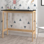 Modern Natural and Black Narrow Table Desk