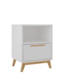 Modern White and Natural Flair Night Stand