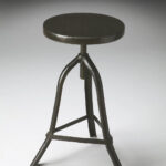 Black Iron Revolving Round Stool