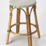 Black and White Rattan Counter Stool