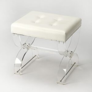 Brown and White Greek Key Wooden Storage Bench with Handles