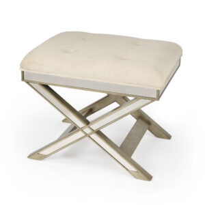 Mirrored Crescent Vanity Stool
