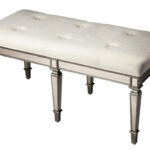 Silver Mirrored Bench