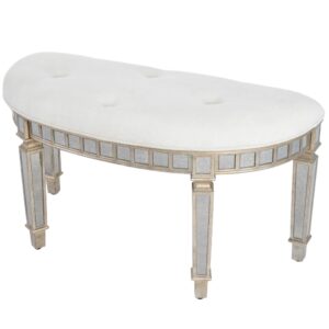 Gray and White Pinstripes Tufted Storage Ottoman